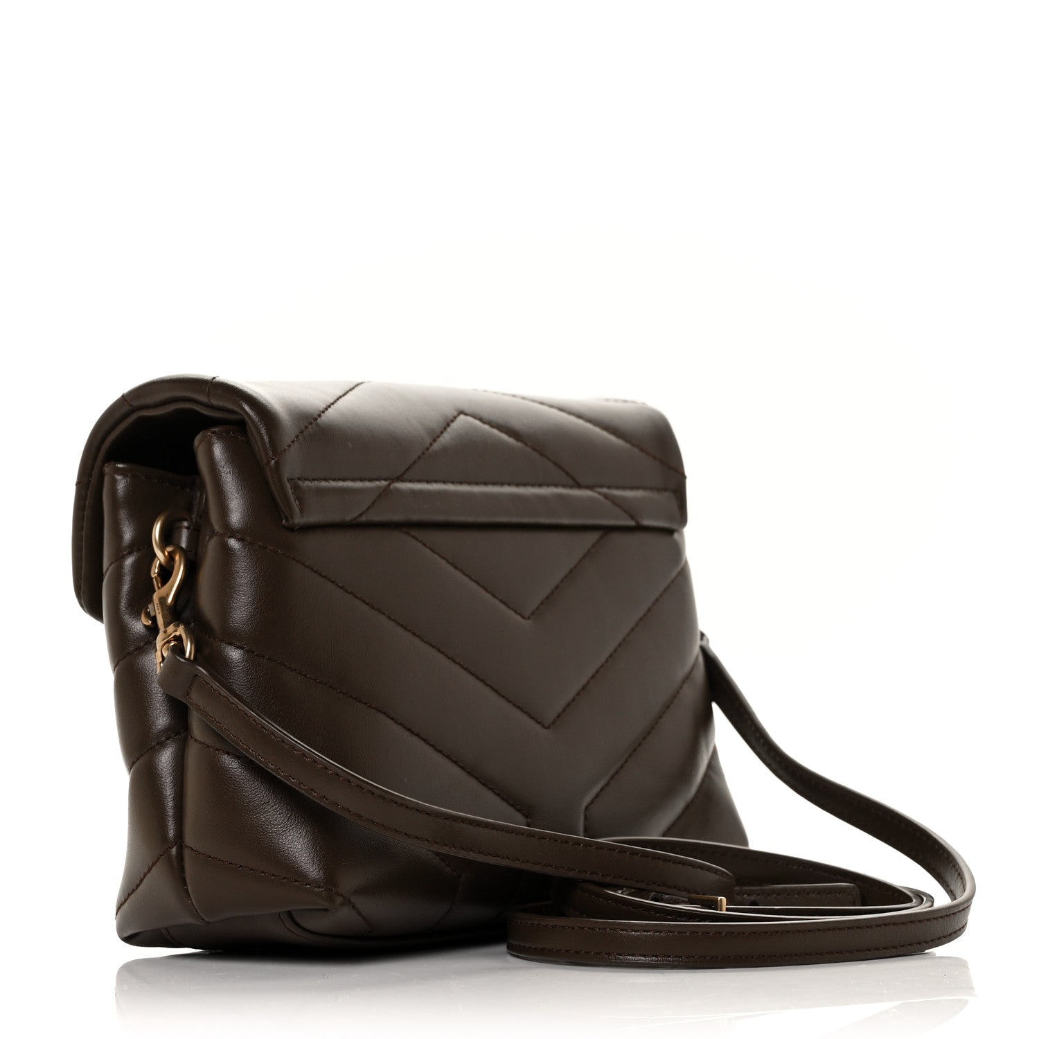 Saint Laurent Calfskin Y Quilted Monogram Toy Loulou Crossbody Bag Soil Brown 3 of 8