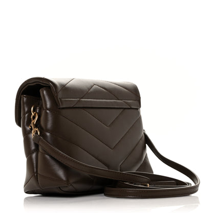 Saint Laurent Calfskin Y Quilted Monogram Toy Loulou Crossbody Bag Soil Brown 3 of 8