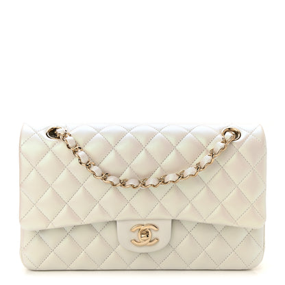 Chanel Iridescent Calfskin Quilted Medium Double Flap White 1 of 11