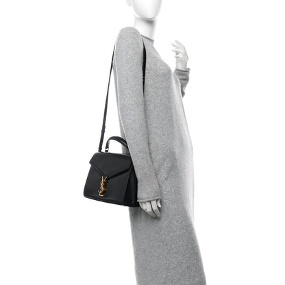 Saint Laurent Smooth Calfskin Medium Classic Monogram Cassandra Top Handle Black Rouge Legion 2 of 14