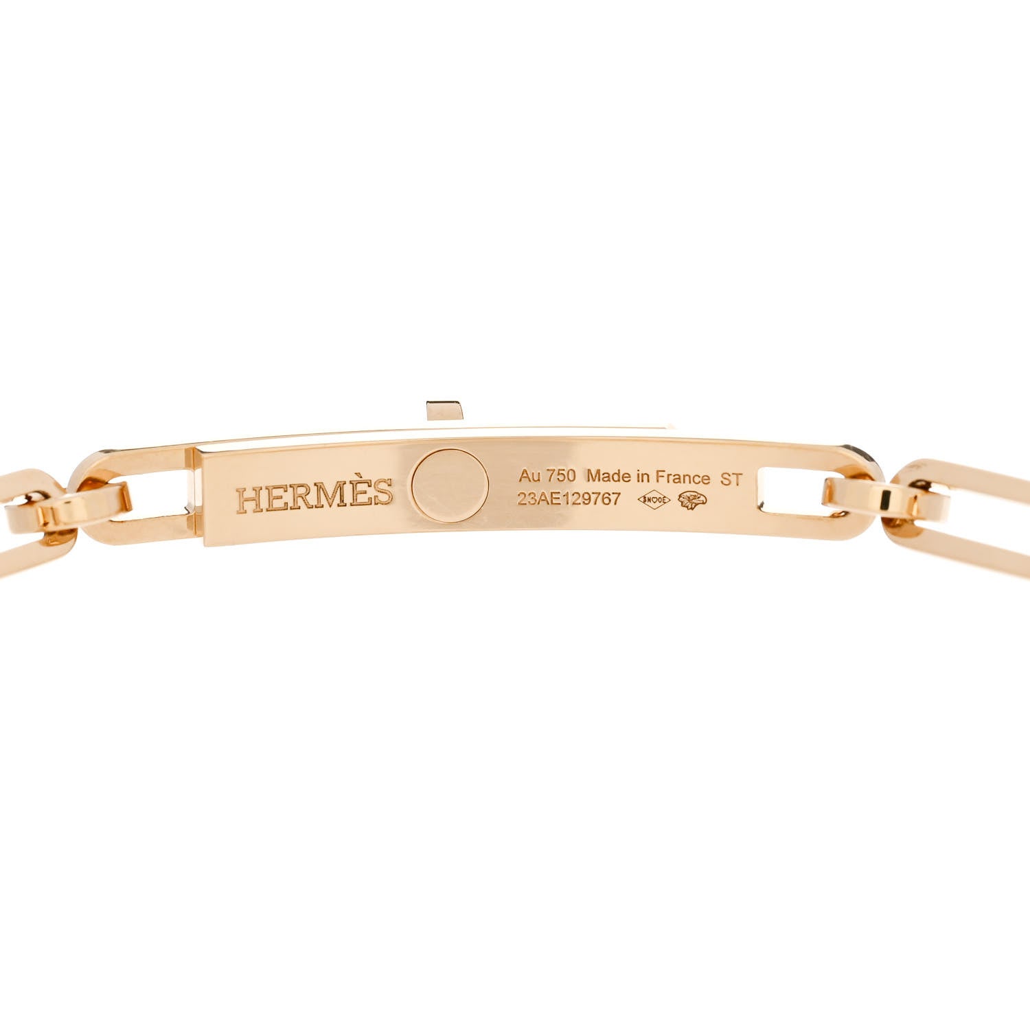 Hermes 18K Yellow Gold Diamond PM Kelly Chaine Bracelet ST 3 of 4