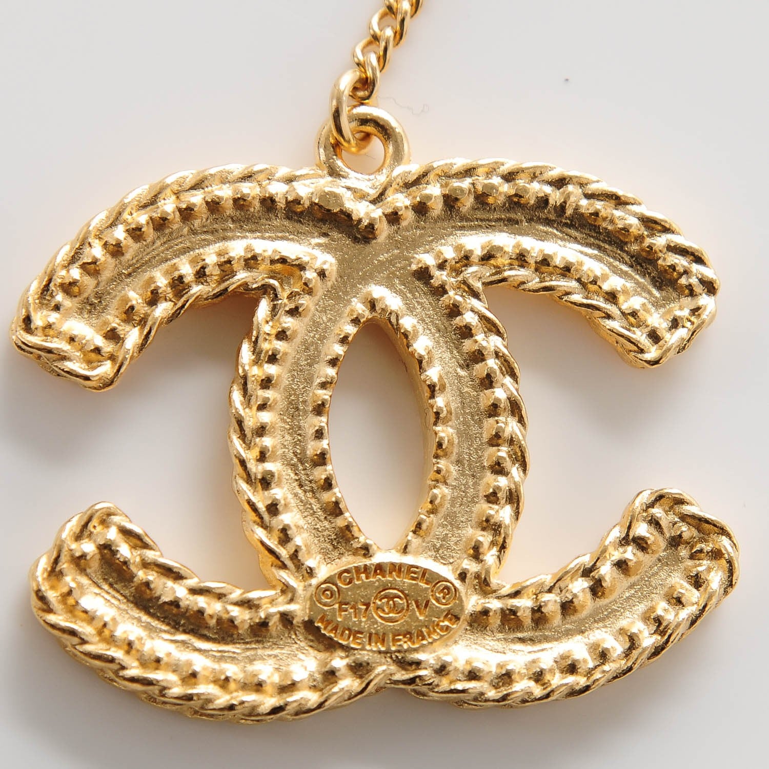 Chanel CC Drop Earrings Matte Gold 4 of 5