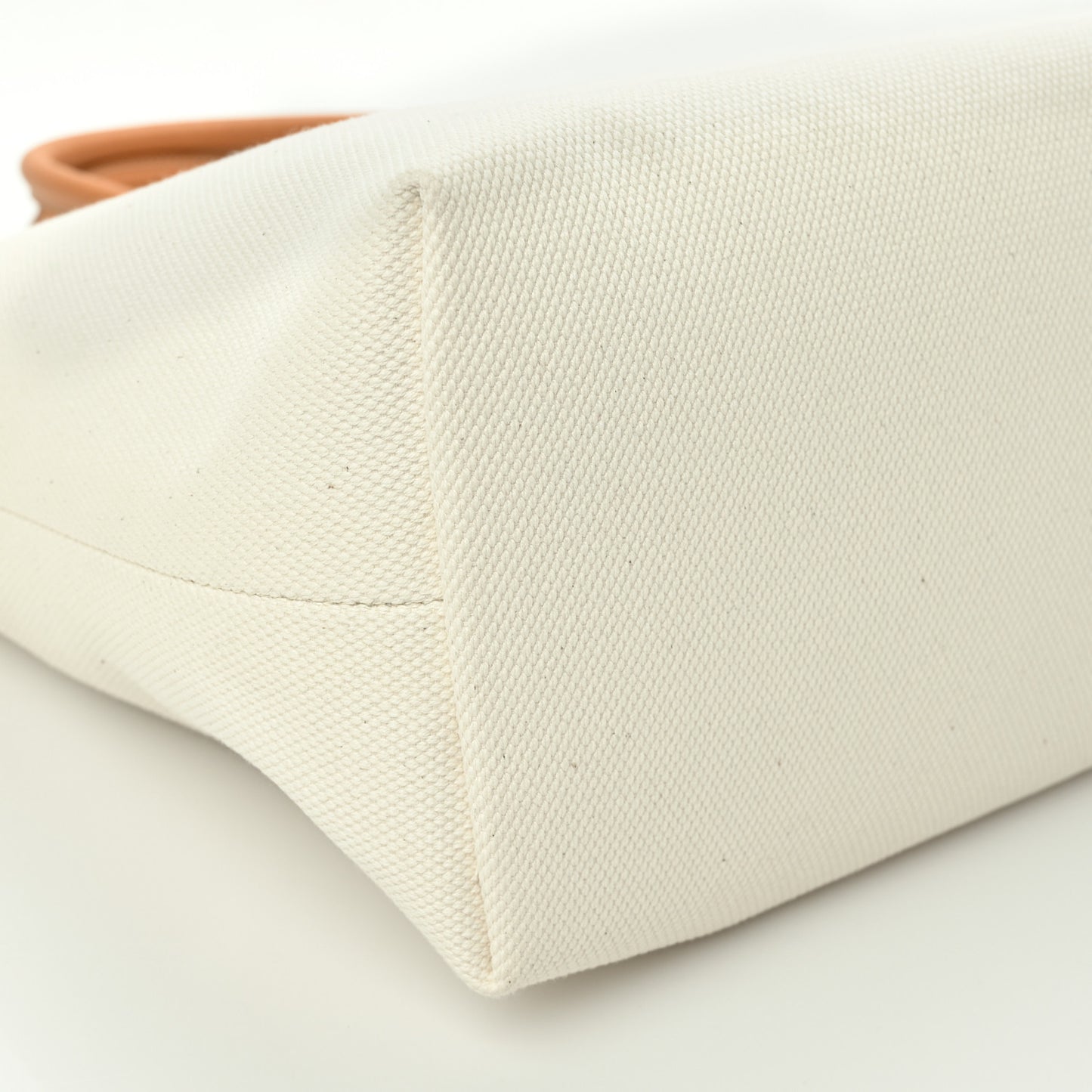 Canvas Calfskin Horizontal Cabas Natural Tan