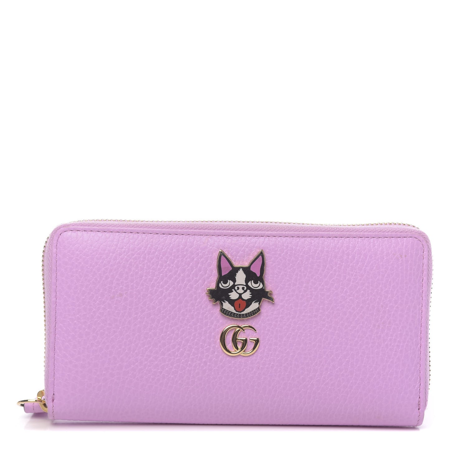 Dollar Calfskin GG Marmont Bosco Zip Around Wallet Malva