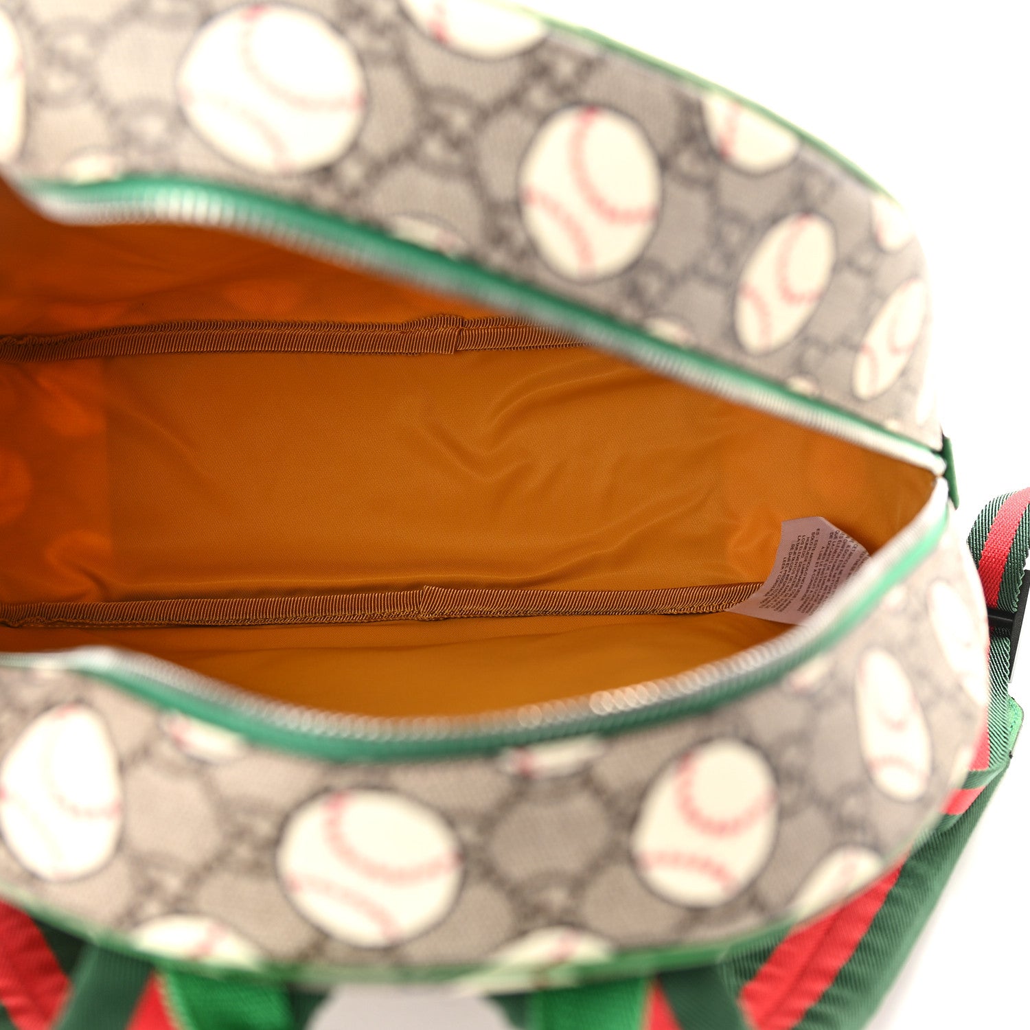 Gucci GG Supreme Monogram Baseballs Web Childrens Backpack Green 5 of 9