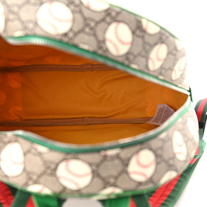 Gucci GG Supreme Monogram Baseballs Web Childrens Backpack Green 5 of 9