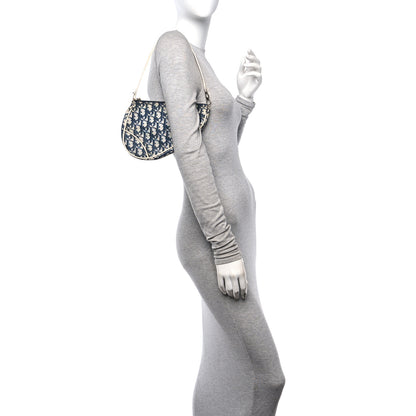 Christian Dior Monogram Mini Saddle Pochette White Blue 2 of 12