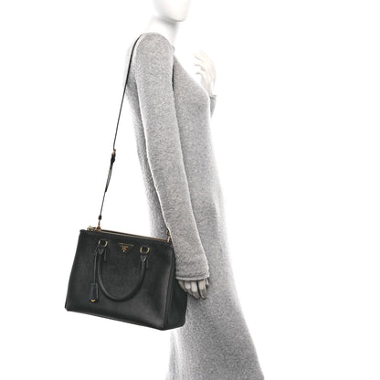 Prada Saffiano Lux Large Galleria Double Zip Tote Black 2 of 9