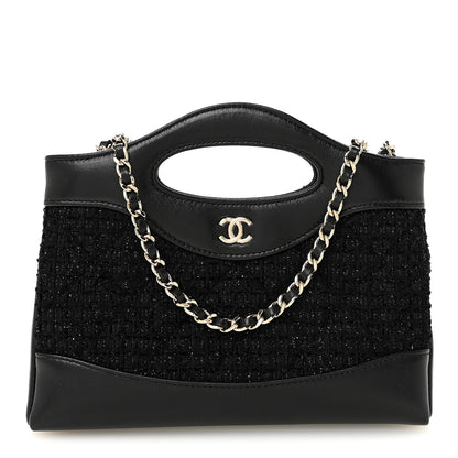 Chanel Tweed Shiny Calfskin Quilted Nano 31 Shopping Bag Black 1 of 10