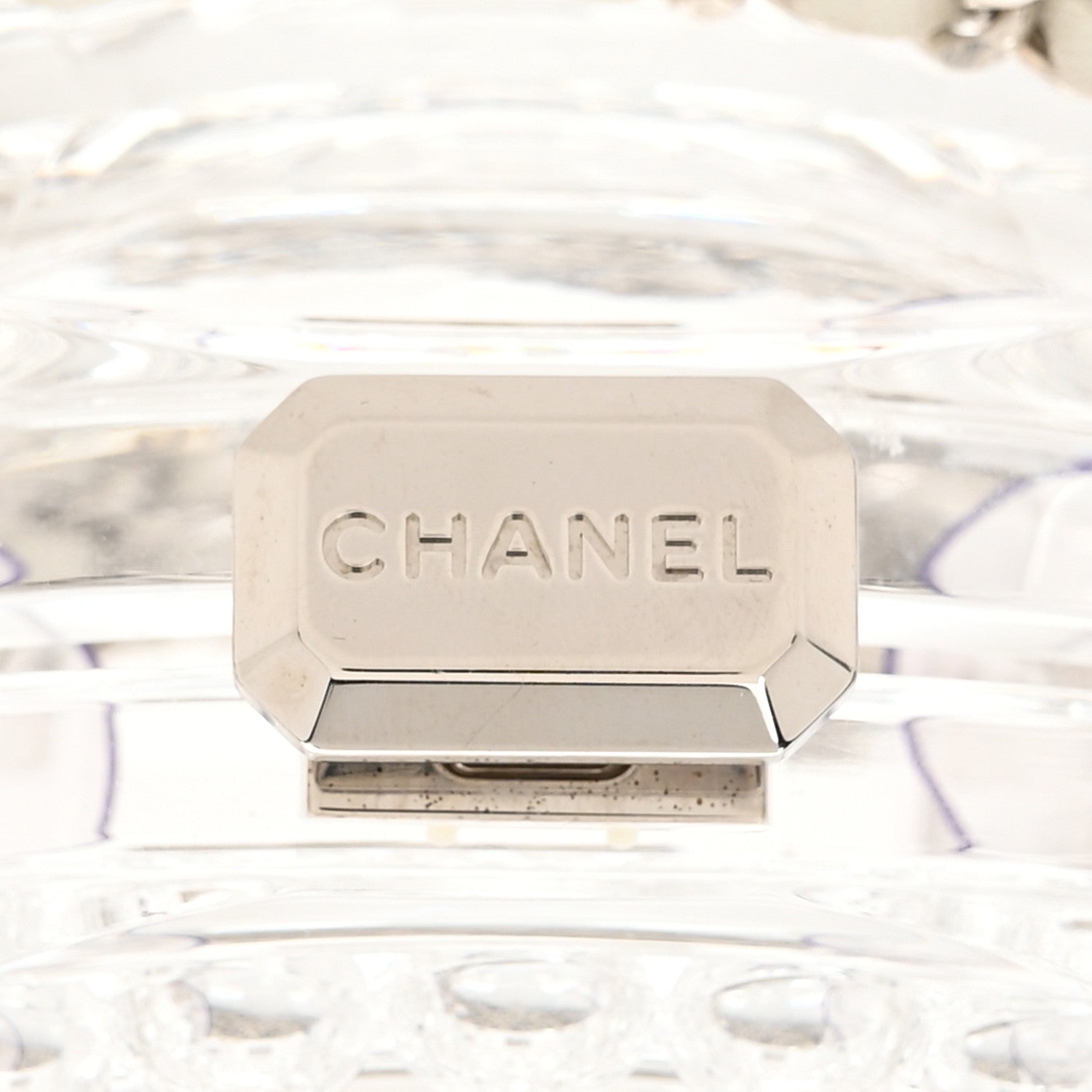 Chanel Transparent Lucite Round CC Minaudiere Clutch White 6 of 10