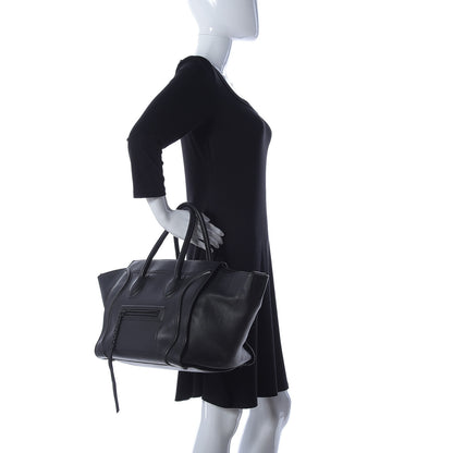 Celine Supple Calfskin Medium Phantom Luggage Black 2 of 9