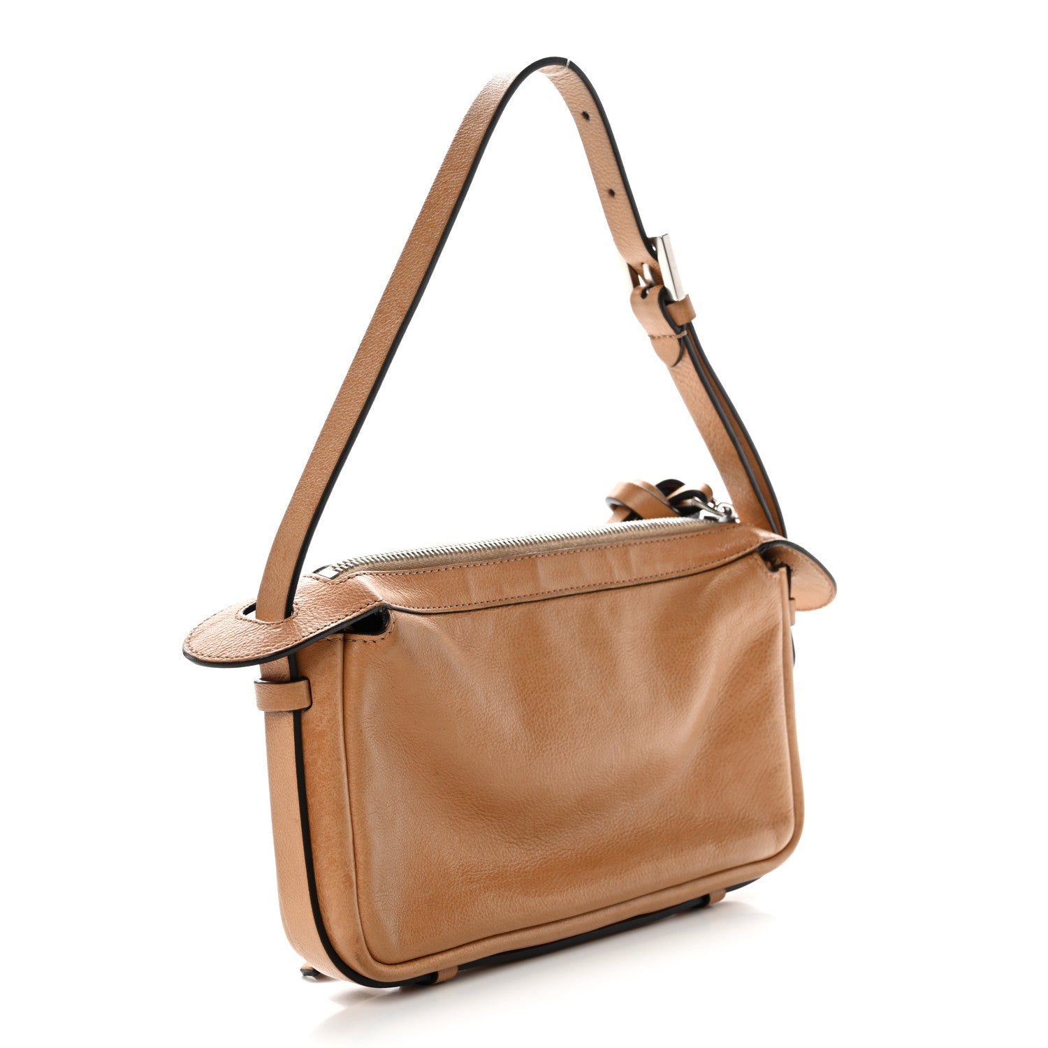 Fendi Vitello Mini Simply Fendi Shoulder Bag Miele Scuro 4 of 20