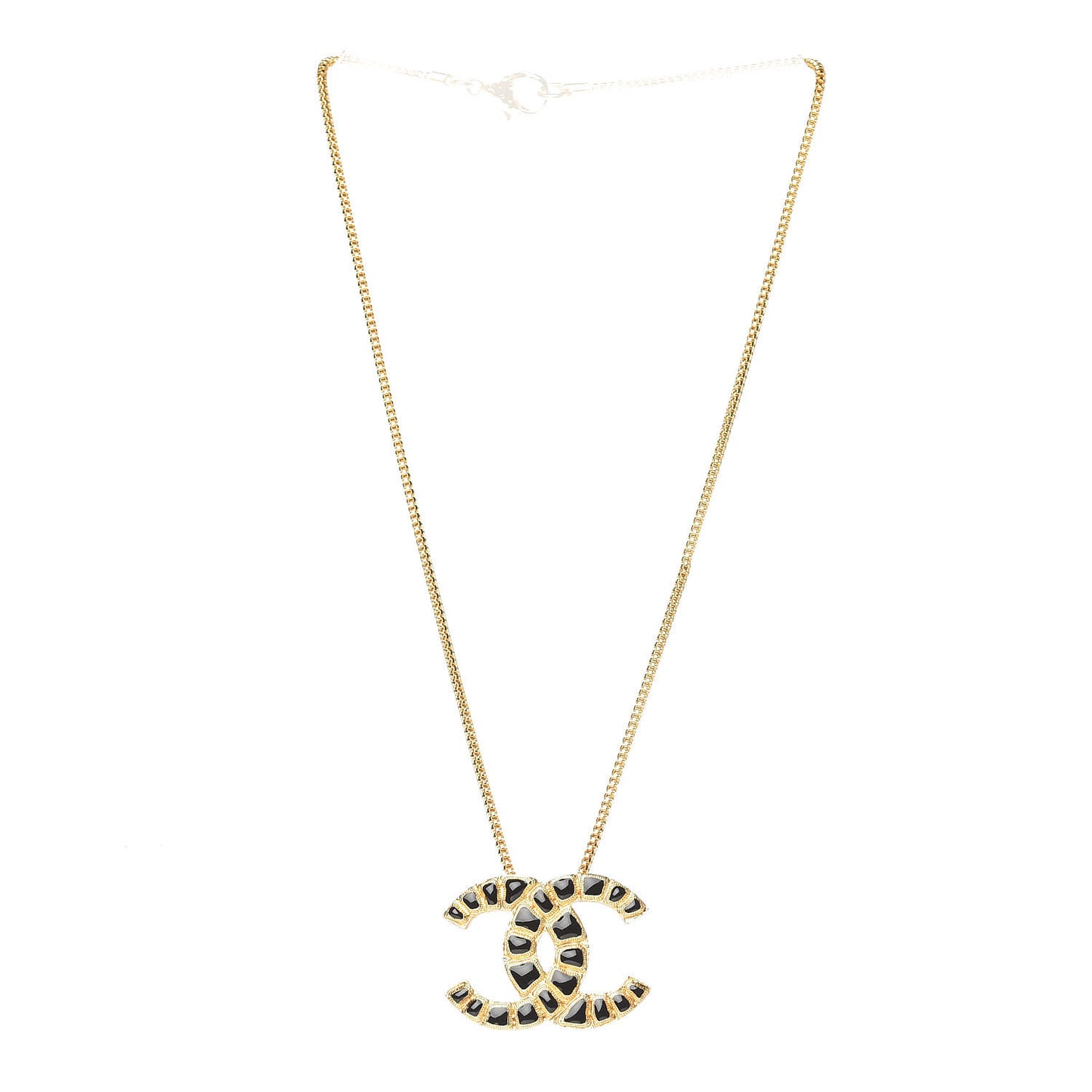 Resin Along The Nile CC Pendant Necklace Gold Black