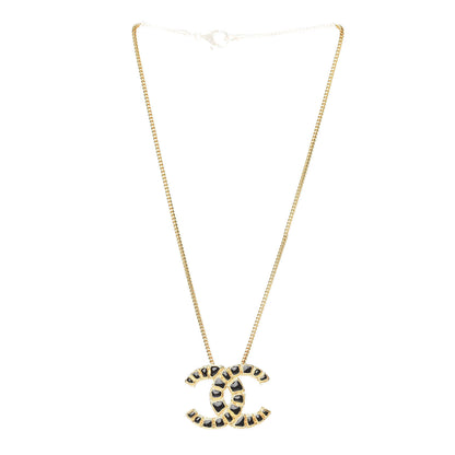 Chanel Resin Along The Nile CC Pendant Necklace Gold Black 3 of 5