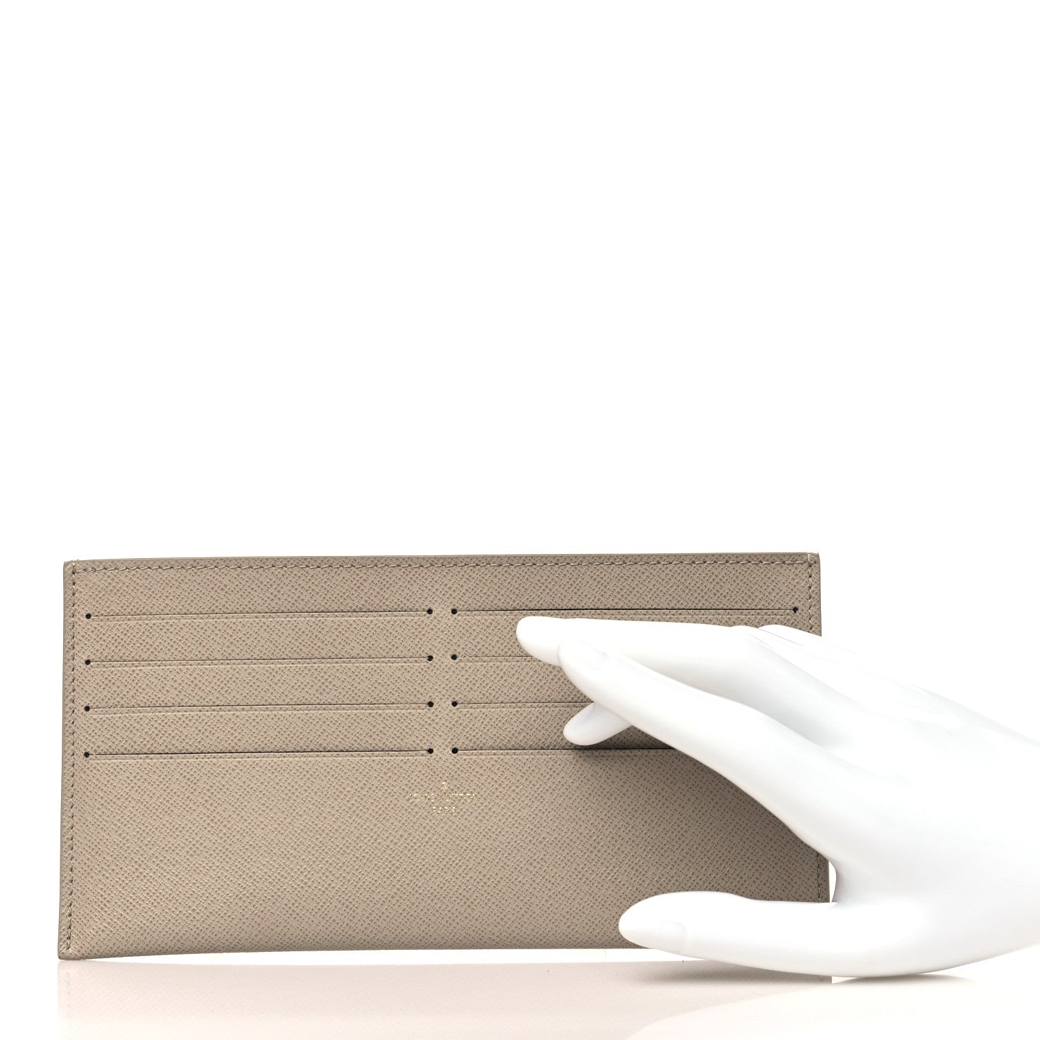 Louis Vuitton Calfskin Felicie Chain Wallet Card Holder Insert Tourterelle 2 of 6