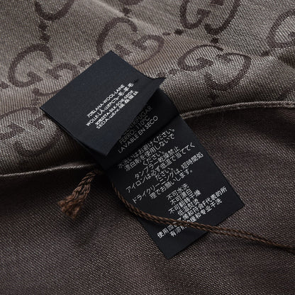 Gucci Wool Silk GG Monogram GGNat Scarf Rope Dark Brown 6 of 6