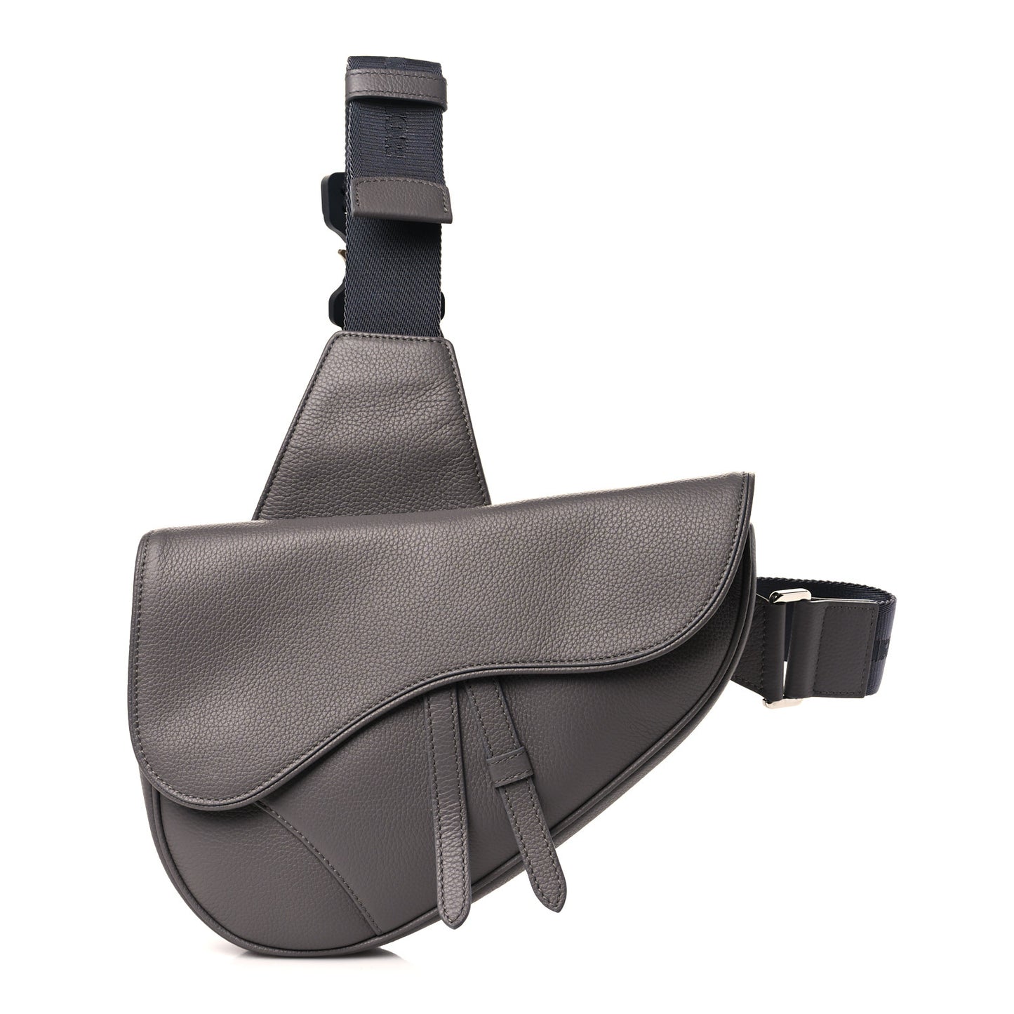 Calfskin Mens Saddle Bag Grey