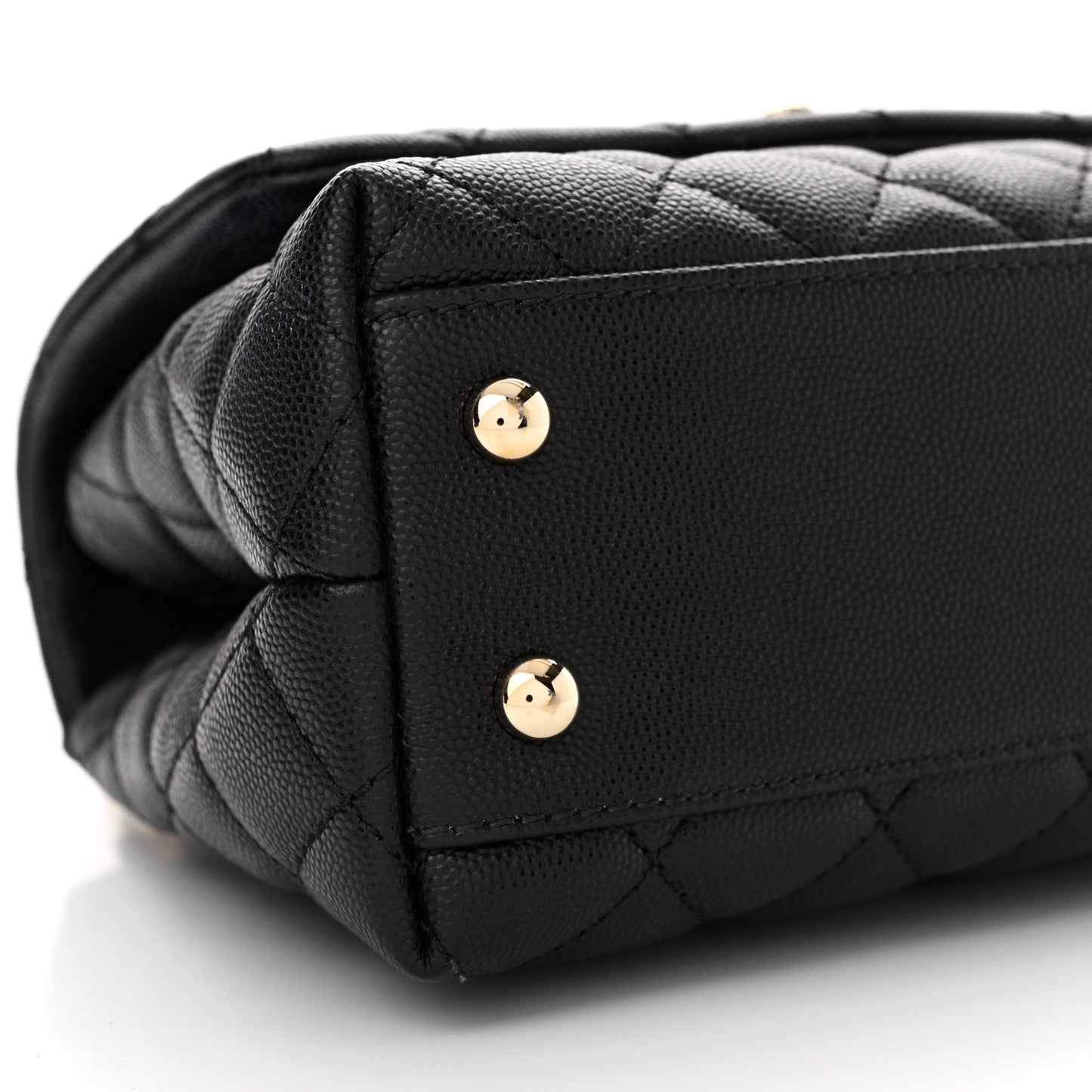 Caviar Quilted Mini Coco Handle Flap Black