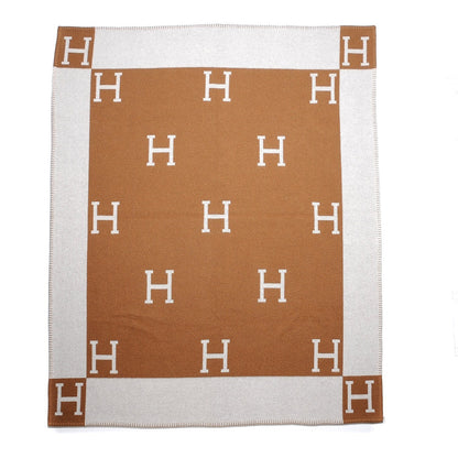 Hermes Wool Cashmere New Classic Avalon Blanket Ecru Camel 3 of 4