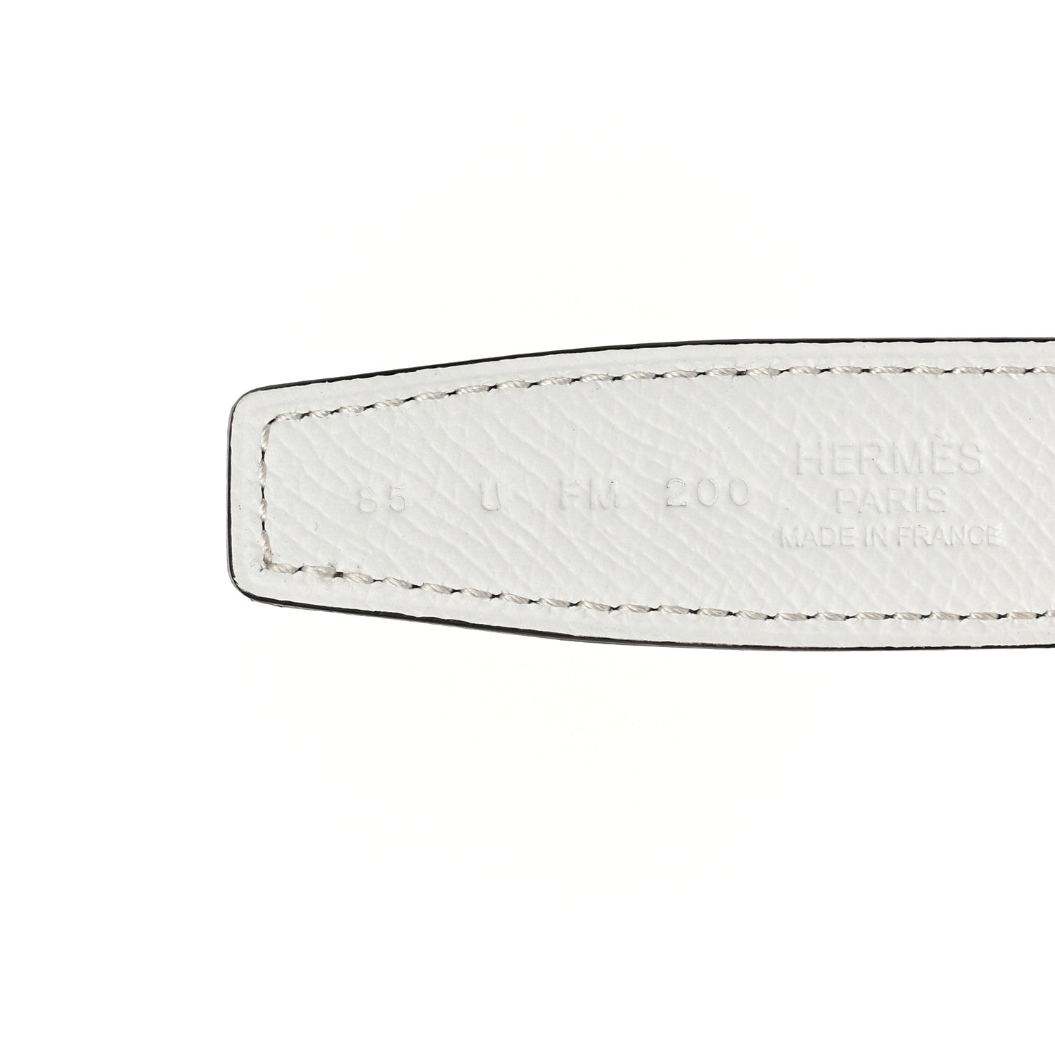 Hermes Swift Epsom 24mm H Cursives Belt 85 White Etoupe 6 of 7
