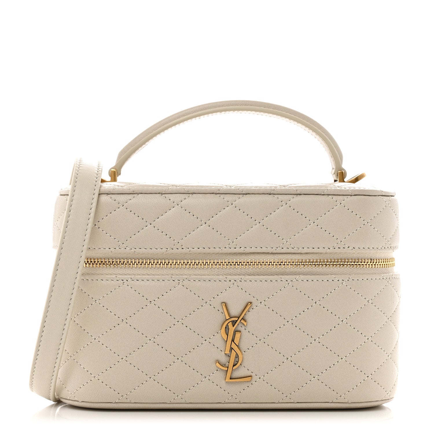 Saint Laurent Lambskin Quilted Mini Gaby Vanity Case Crema Soft 1 of 11