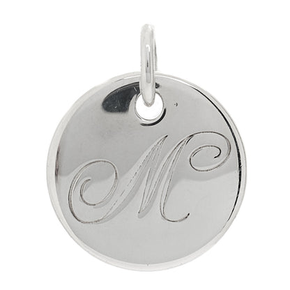 Tiffany Sterling Silver Letter M Round Pendant 1 of 3