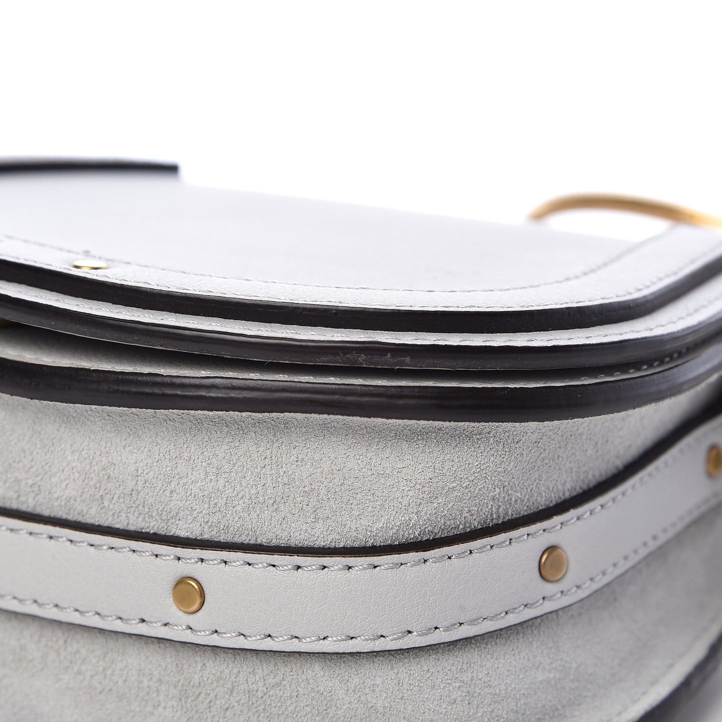 Calfskin Suede Small Nile Bracelet Bag Airy Grey