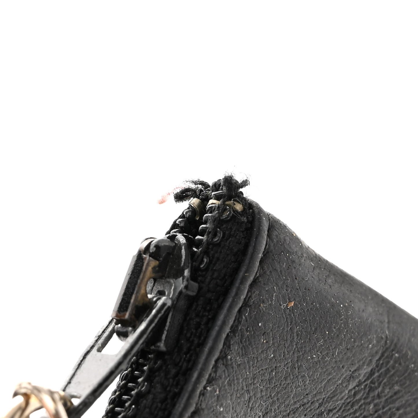 Lambskin CC Stitched Drawstring Bucket Bag Black
