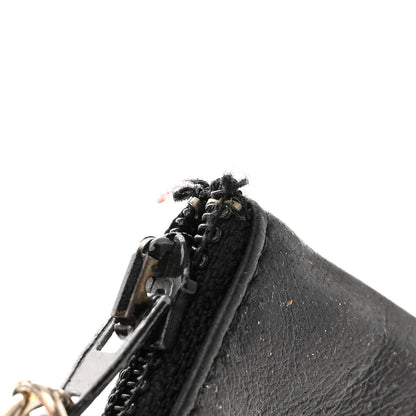 Chanel Lambskin CC Stitched Drawstring Bucket Bag Black 10 of 12