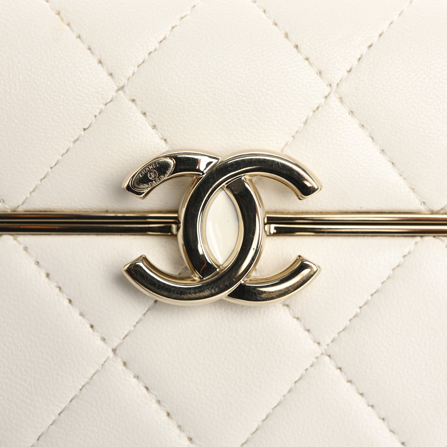 Chanel Lambskin Quilted Small Box With Chain White 11 of 16