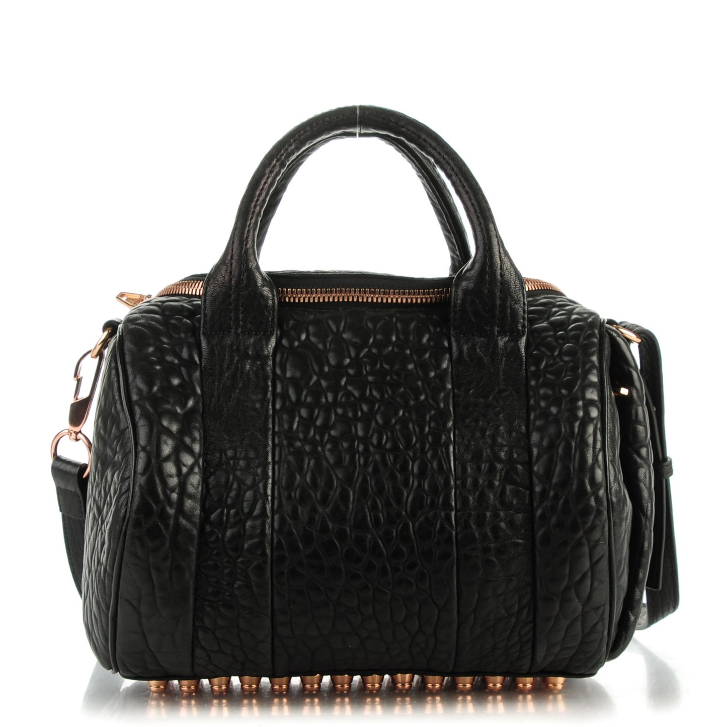 Pebbled Lambskin Rockie Black Rose Gold Hardware