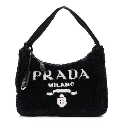 Prada Terry Cloth Mini Re-Edition 2000 Bag Black White 1 of 10