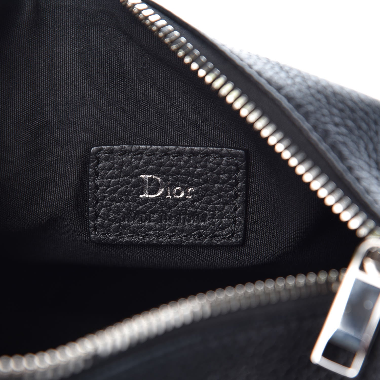 Christian Dior HOMME Grained Calfskin Mens Roller Pouch Black 6 of 8