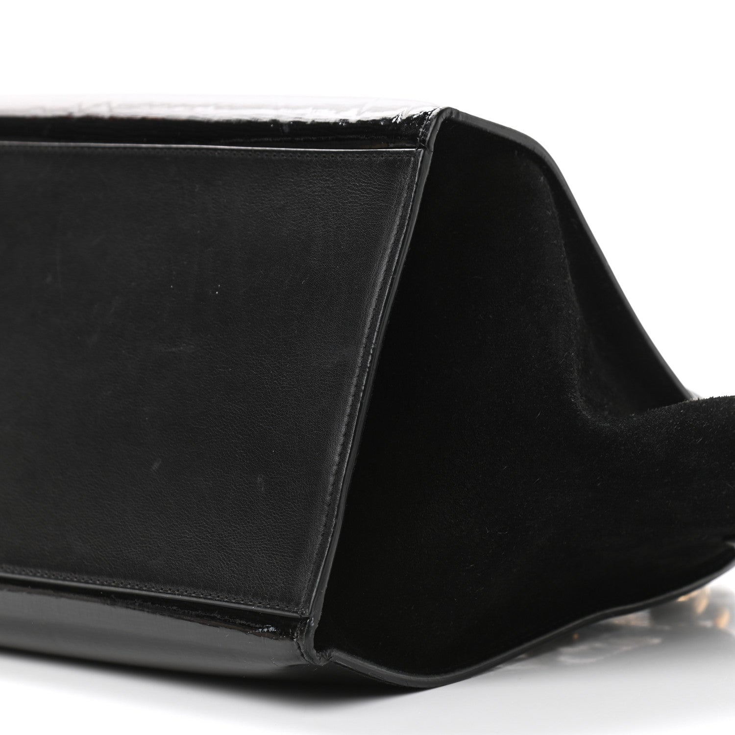 Celine Patent Suede Medium Trapeze Black 6 of 12
