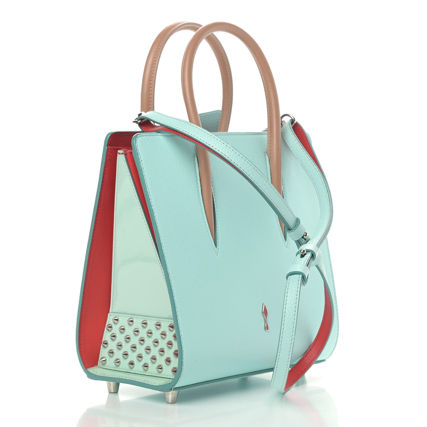 Calfskin Studded Small Paloma Turquoise