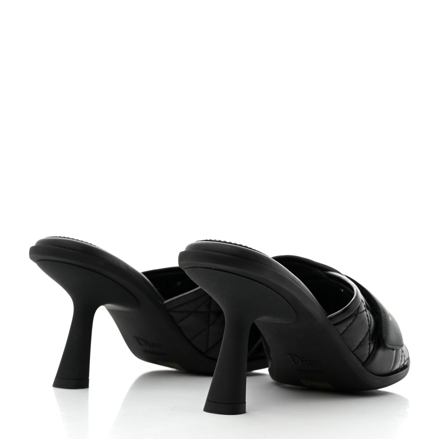 Christian Dior Calfskin Cannage Quilted Dio(r)evolution 80mm Slide Sandals 38 Black 4 of 8