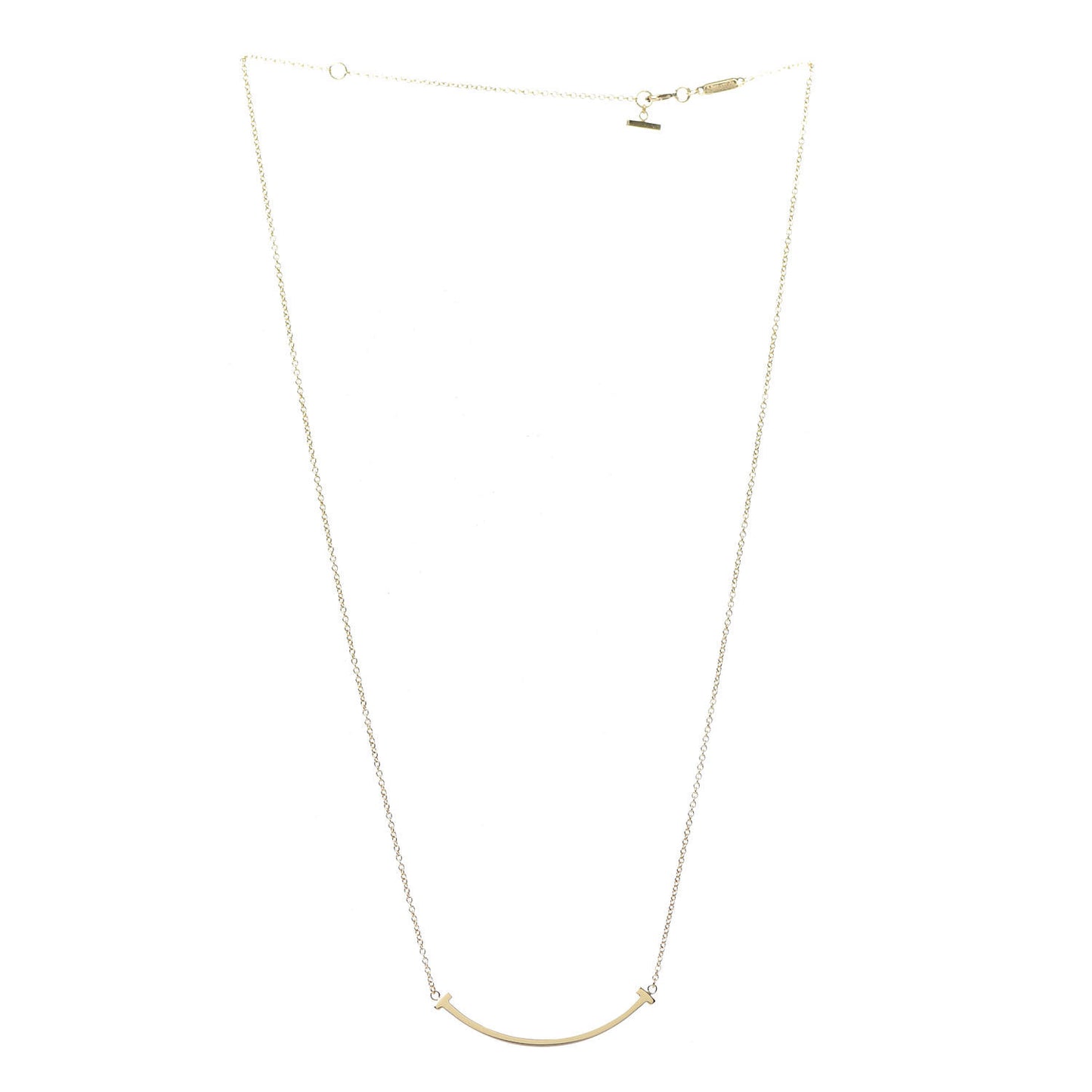 18K Yellow Gold Small T Smile Pendant Necklace