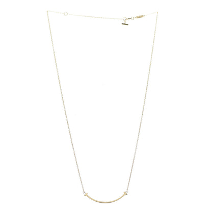 Tiffany 18K Yellow Gold Small T Smile Pendant Necklace 3 of 4