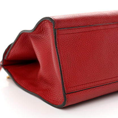 Gucci Calfskin Small GG Marmont Top Handle Bag Vulcanic Red 9 of 13