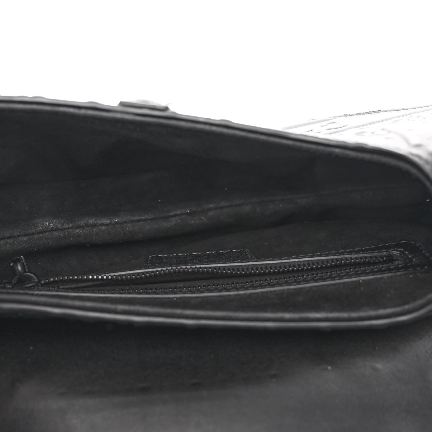 Christian Dior Calfskin Embossed Oblique Saddle Bag Black 5 of 9