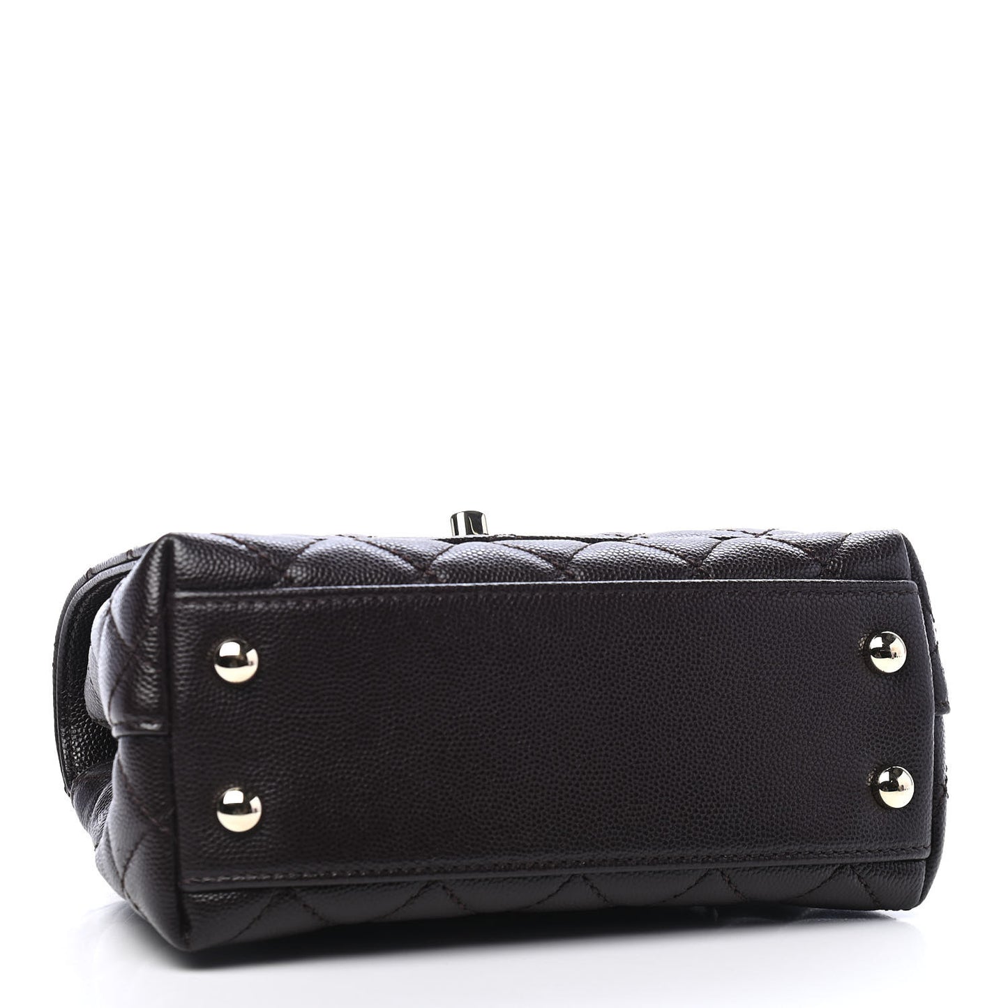 Caviar Quilted Extra Mini Coco Handle Flap Dark Brown