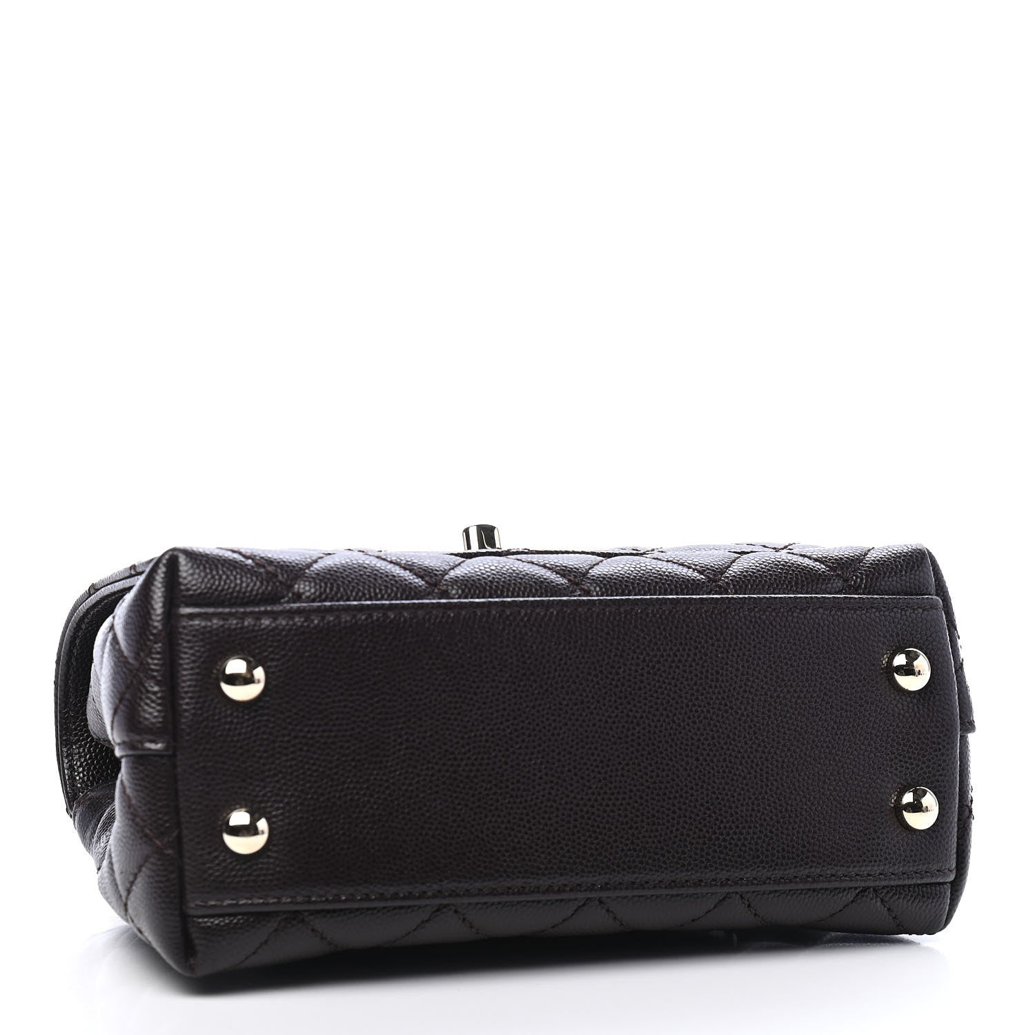 Chanel Caviar Quilted Extra Mini Coco Handle Flap Dark Brown 3 of 8