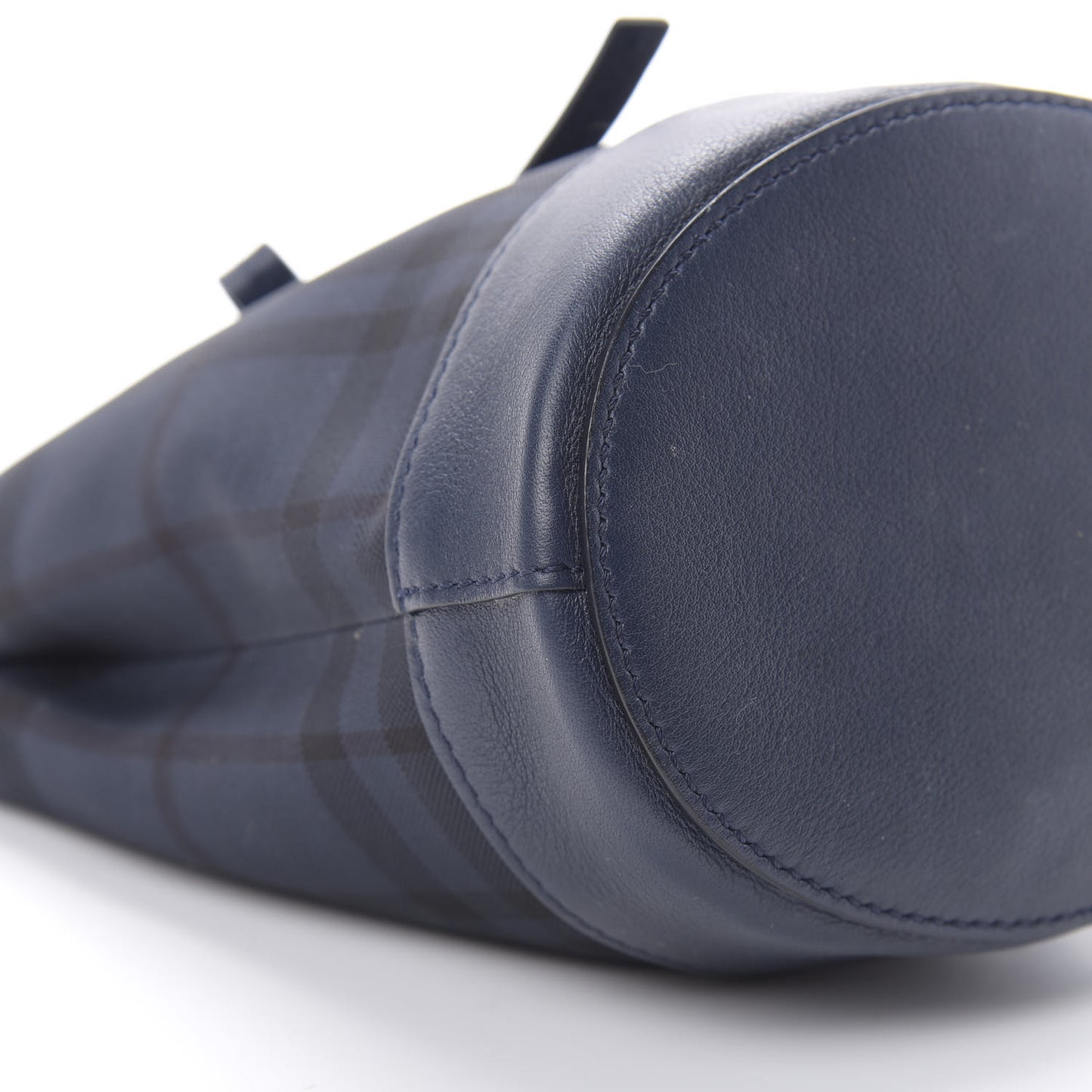 Overdyed Canvas Horseferry Check Baby Bucket Bag Blue Carbon