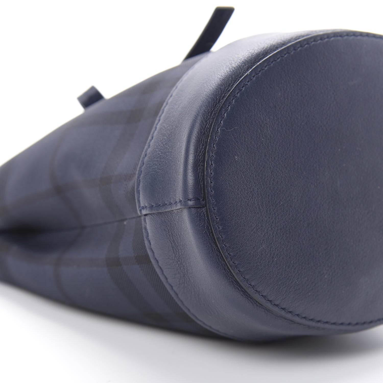 Burberry Overdyed Canvas Horseferry Check Baby Bucket Bag Blue Carbon 8 of 13