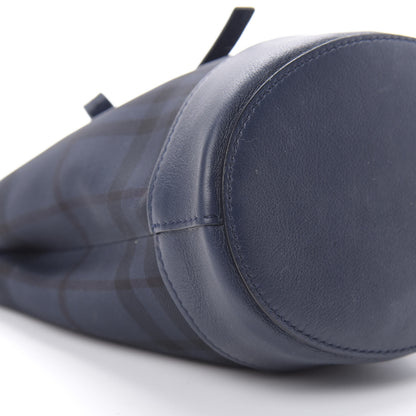 Burberry Overdyed Canvas Horseferry Check Baby Bucket Bag Blue Carbon 8 of 13