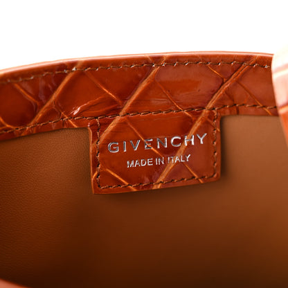 Givenchy Calfskin Crocodile Embossed Small Cut Out Shoulder Bag Tan 6 of 10