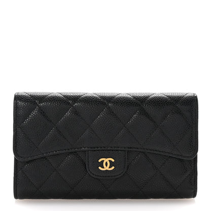 Chanel Caviar Quilted Large Flap Wallet Black 1 of 8