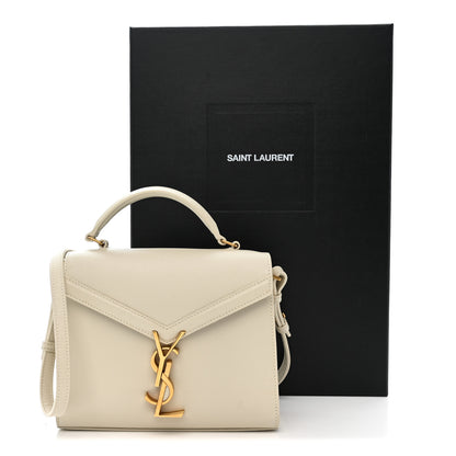 Saint Laurent Grain de Poudre Mini Classic Monogram Cassandra Top Handle Crema Soft 20 of 21