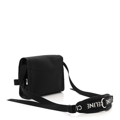 Celine Cotton Gabardine Logo Print Messenger Bag Black 3 of 10