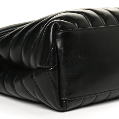 Saint Laurent Calfskin Y Quilted Monogram Medium Loulou Chain Satchel Black 10 of 12
